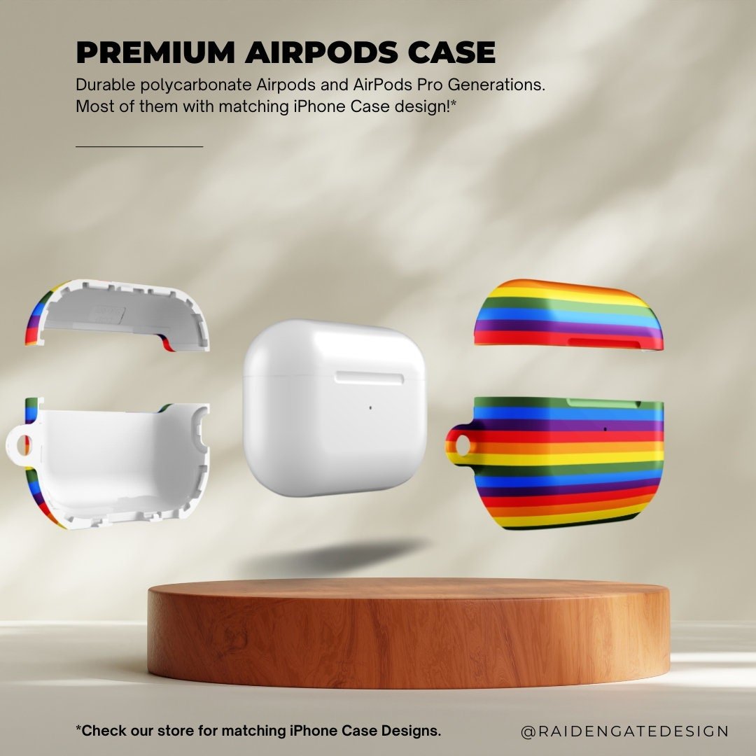 LGBTQ Pride Flag Rainbow Custom AirPods Pro Case | Tough AirPods Case - Raiden Gate Design