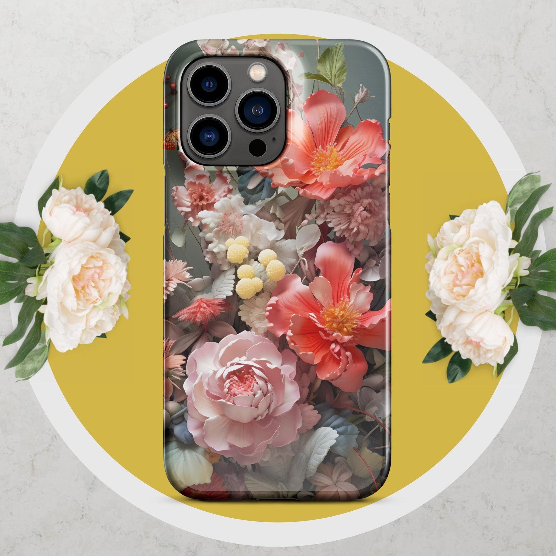 Light Orange - Pink Plant Phone Case | Botanical Phone Case | Aesthetic Phone Case | Floral Phone Case | Tough Case - Raiden Gate Design