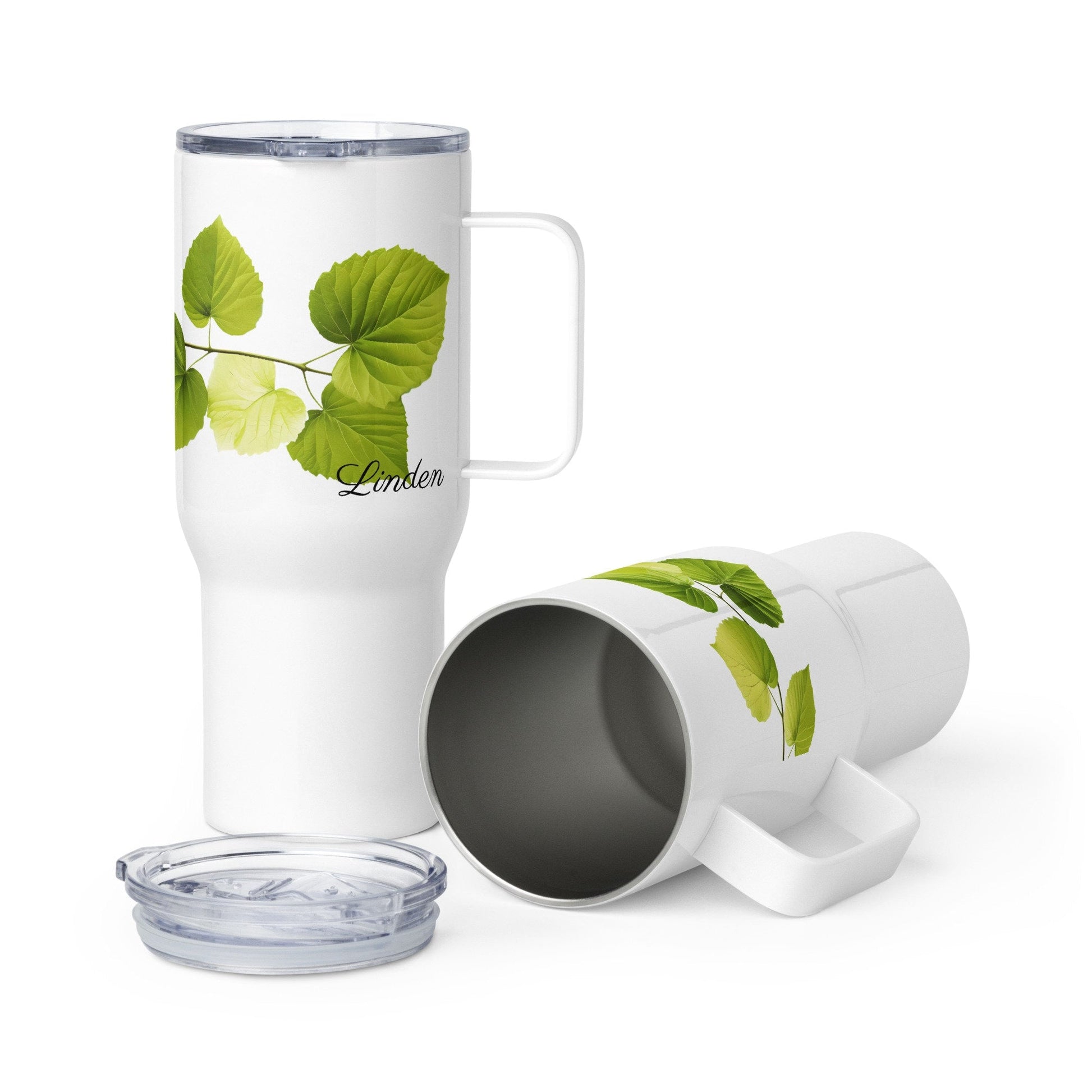 Linden Herbal Tea Travel mug with a handle | Tea Mug | Teacup | Gifts for Her | Herb Flower | Birthday Gift - Raiden Gate Design