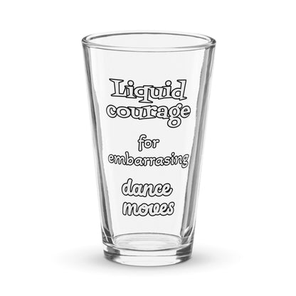 Liquid Courage for Embarrassing Dance Moves – Pint Glass | Shaker Glass | Beer Glass | Beer Lover | Mixer Glass - Raiden Gate Design