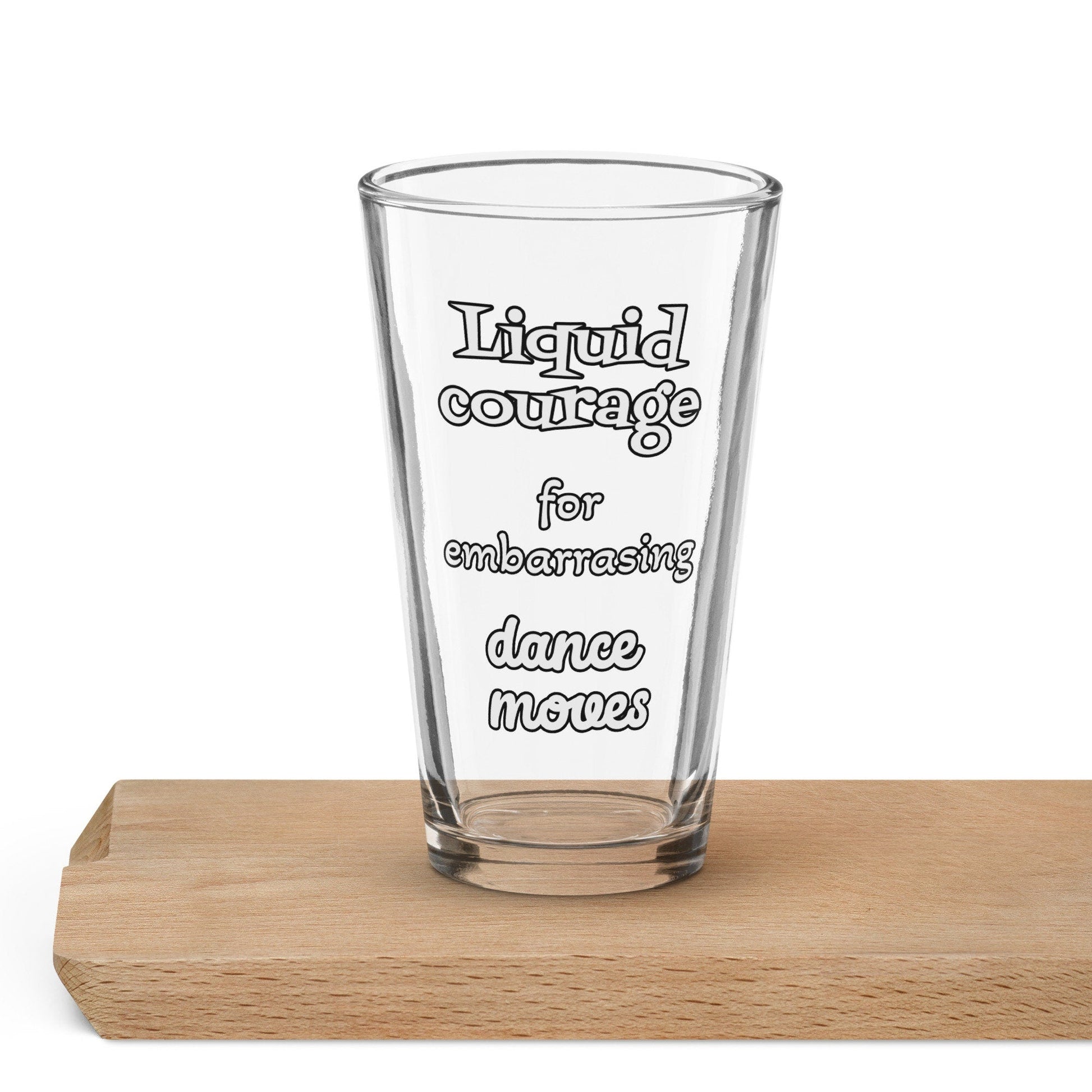 Liquid Courage for Embarrassing Dance Moves – Pint Glass | Shaker Glass | Beer Glass | Beer Lover | Mixer Glass - Raiden Gate Design