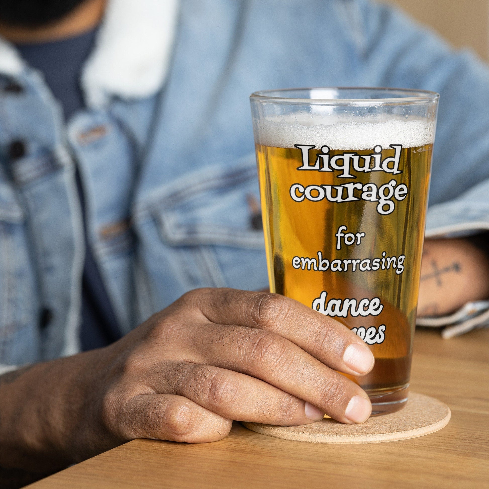 Liquid Courage for Embarrassing Dance Moves – Pint Glass | Shaker Glass | Beer Glass | Beer Lover | Mixer Glass - Raiden Gate Design