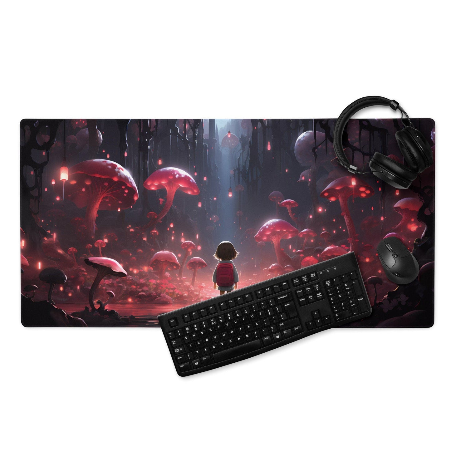 Little Girl in the Forest Anime Kawaii Gaming Mousepad | Desk Mat | Large Mouse Pad - Raiden Gate Design