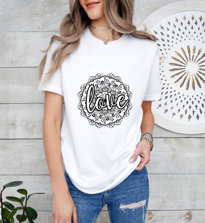 Love Mandala Catholic Boho Church Shirt with Inspirational Bible Verse - Jesus Faith Religious - Raiden Gate Design