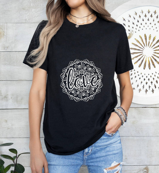 Love Mandala Catholic Boho Church Shirt with Inspirational Bible Verse - Jesus Faith Religious - Raiden Gate Design