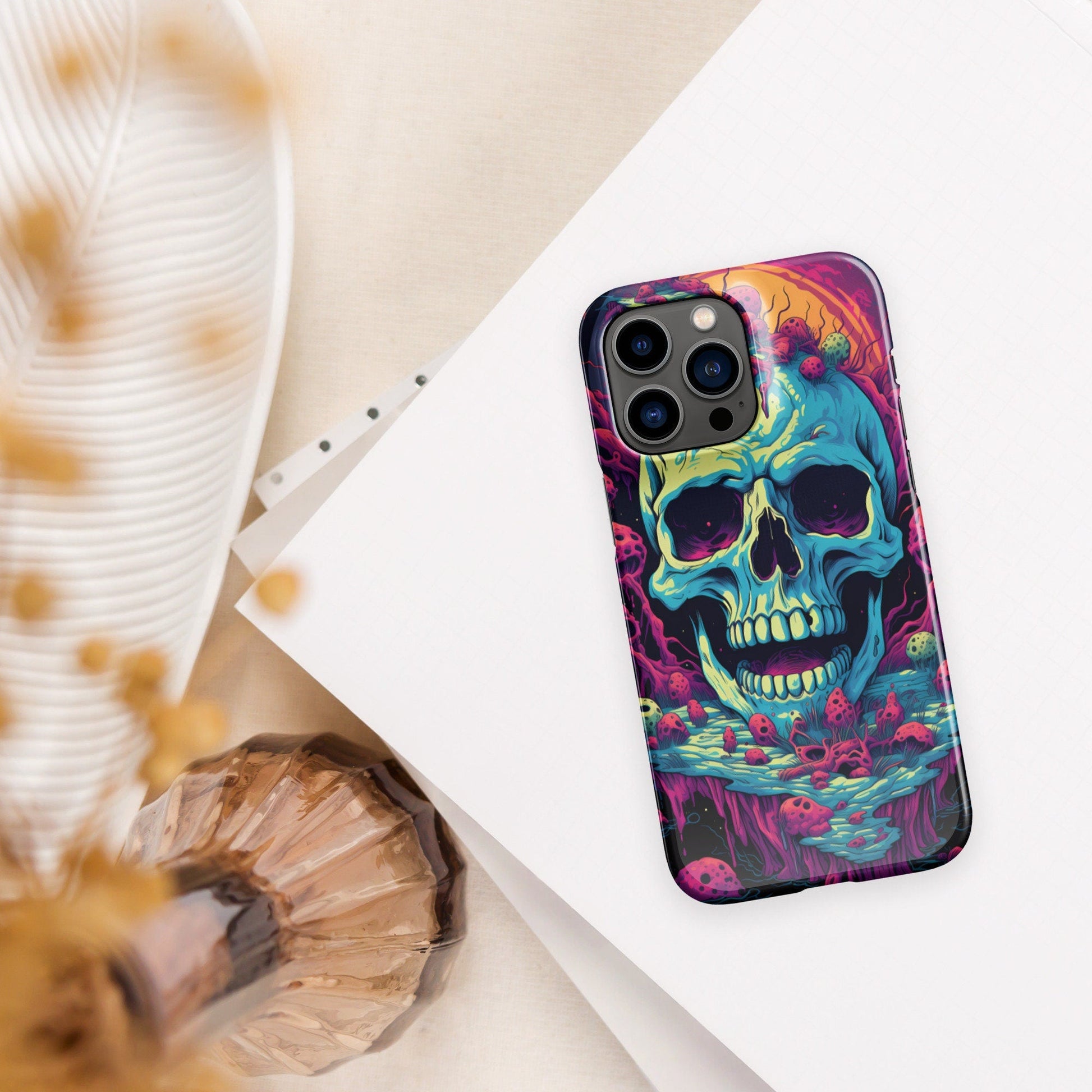 Main Skull | Trippy iPhone Case | Weird Phone Case | Psychedelic Case | Skull Phone Case | Mushroom Phone Case - Raiden Gate Design