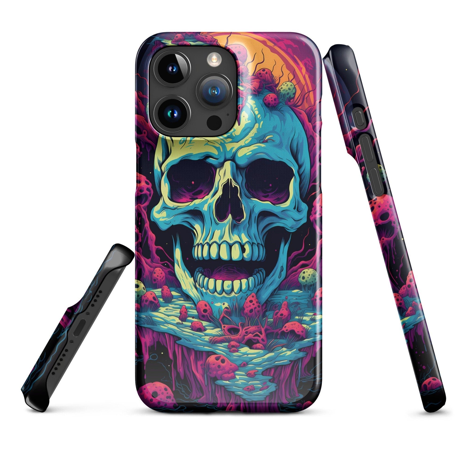 Main Skull | Trippy iPhone Case | Weird Phone Case | Psychedelic Case | Skull Phone Case | Mushroom Phone Case - Raiden Gate Design