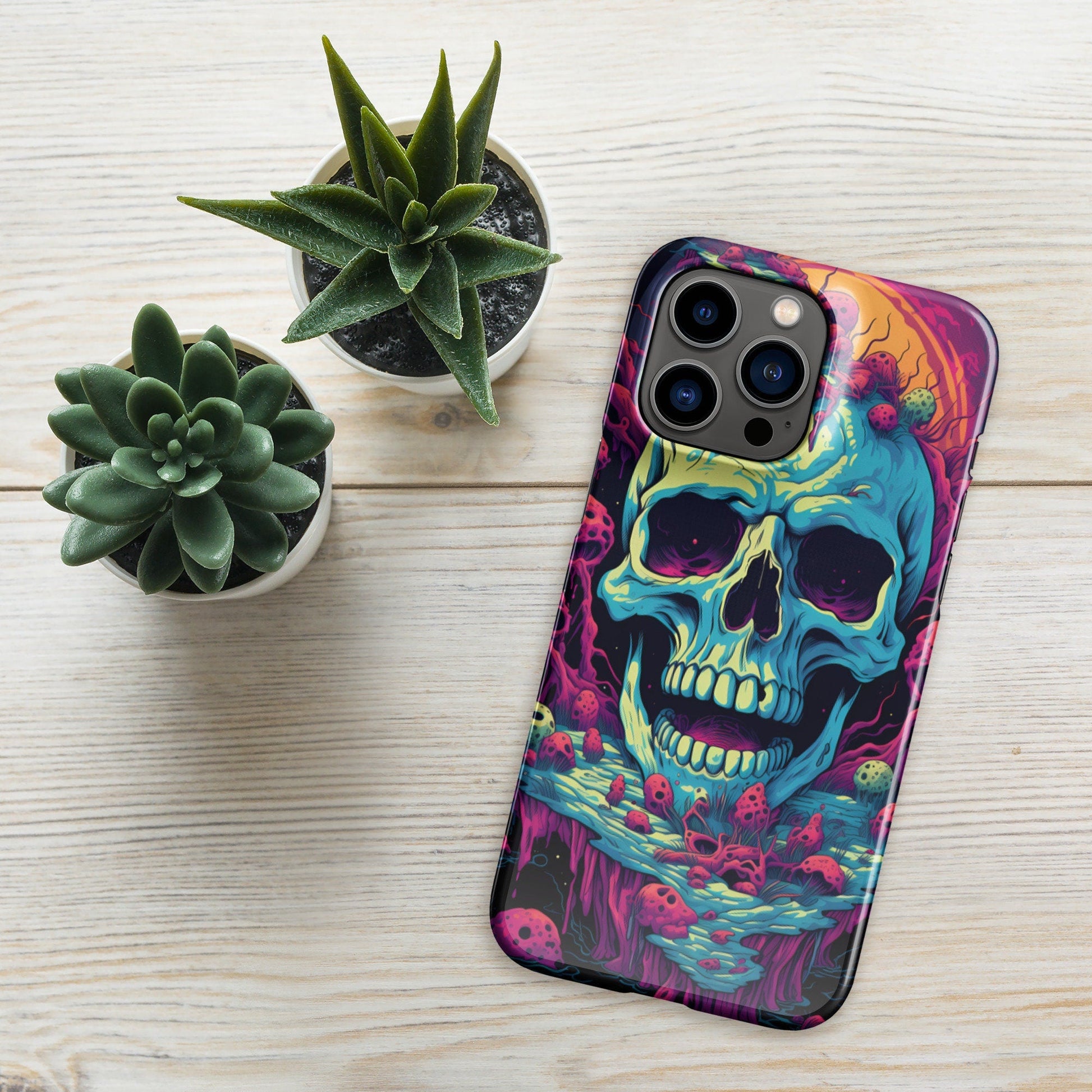 Main Skull | Trippy iPhone Case | Weird Phone Case | Psychedelic Case | Skull Phone Case | Mushroom Phone Case - Raiden Gate Design