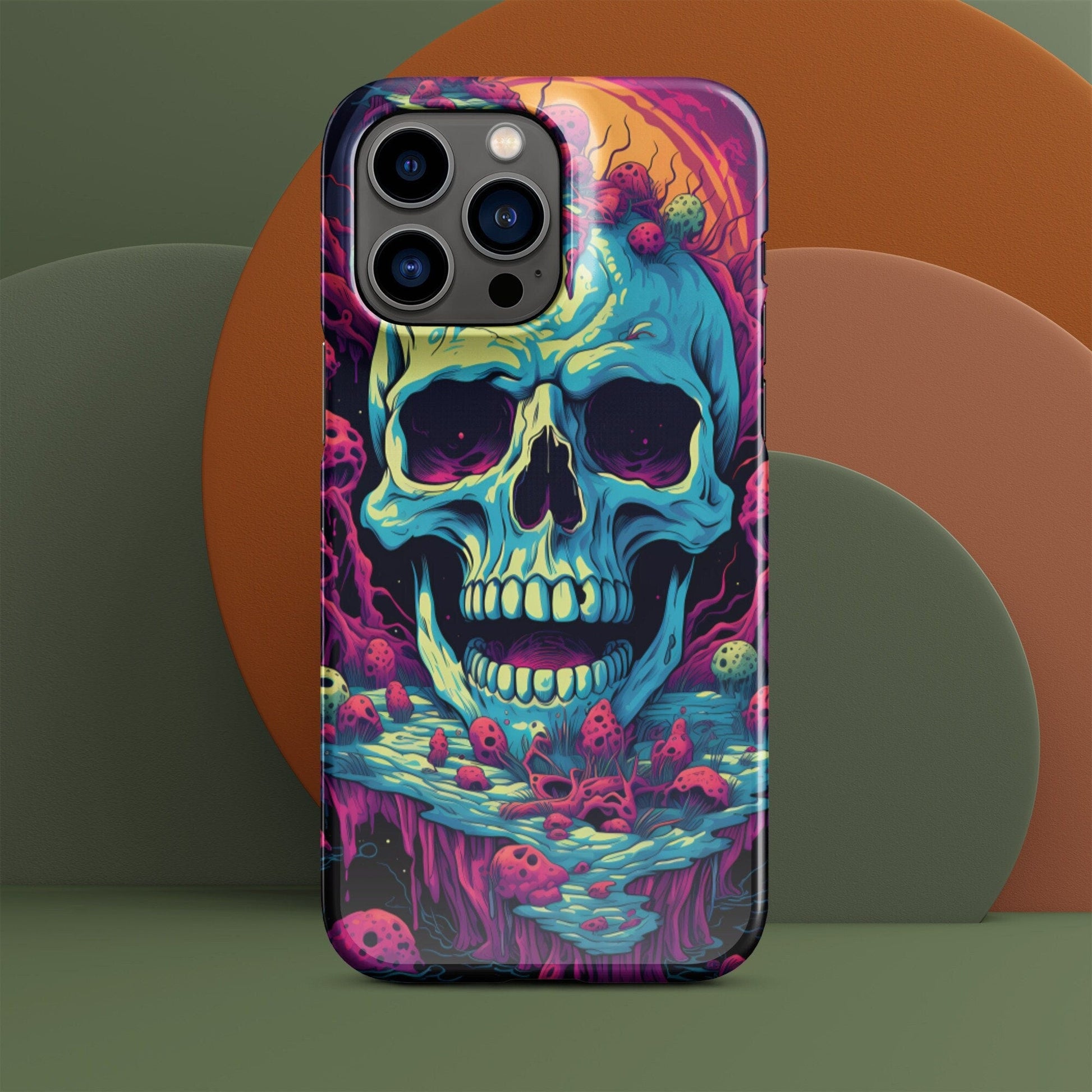 Main Skull | Trippy iPhone Case | Weird Phone Case | Psychedelic Case | Skull Phone Case | Mushroom Phone Case - Raiden Gate Design