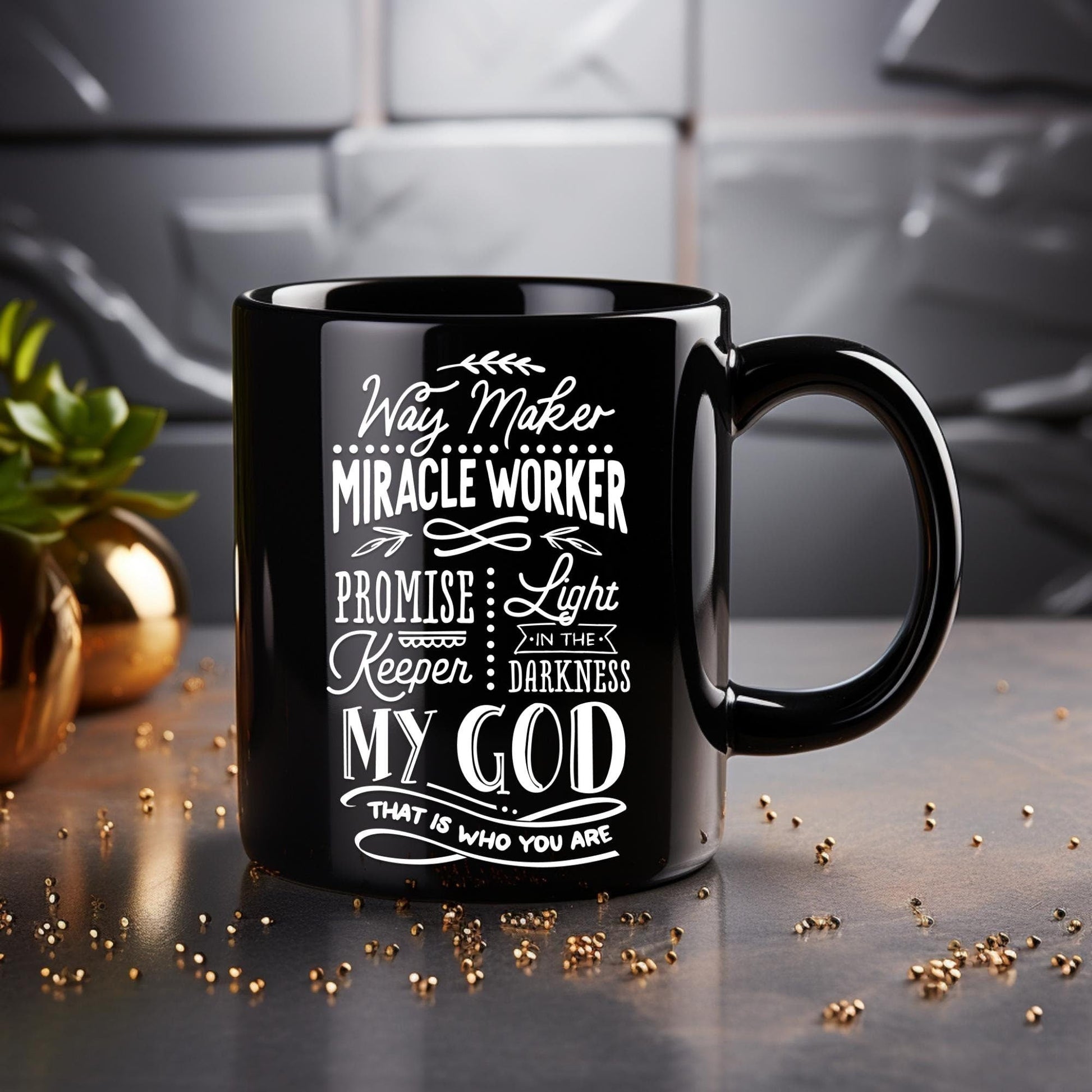 Men's Waymaker Mug — Bible Verse Faith Coffee Mug — Christian Religious Gift for Him — Dad Mug with Affirmations — Supportive Baptism Gift - Raiden Gate Design