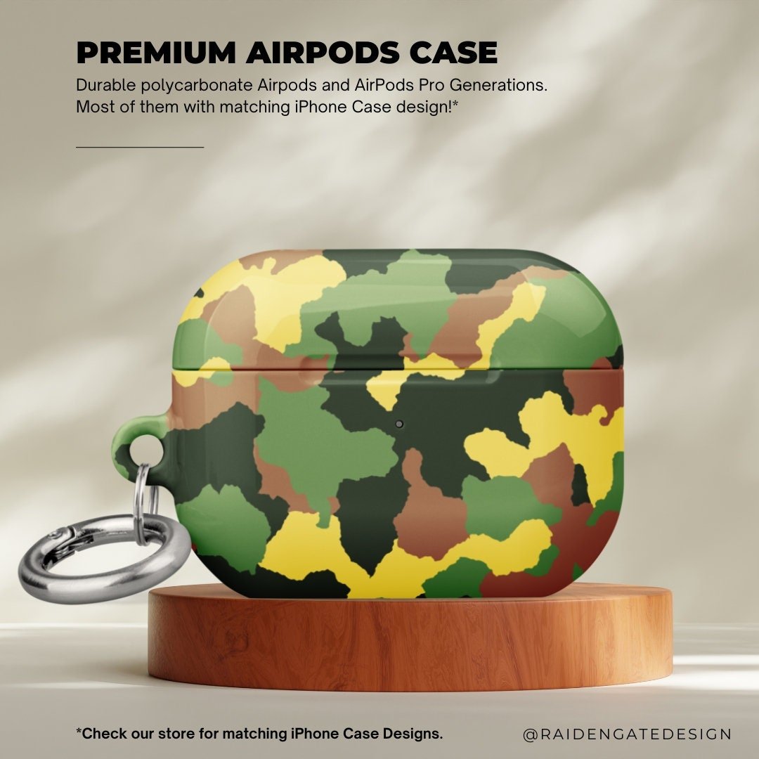 Military Camouflage Custom AirPods Pro Case | Tough AirPods Case - Raiden Gate Design