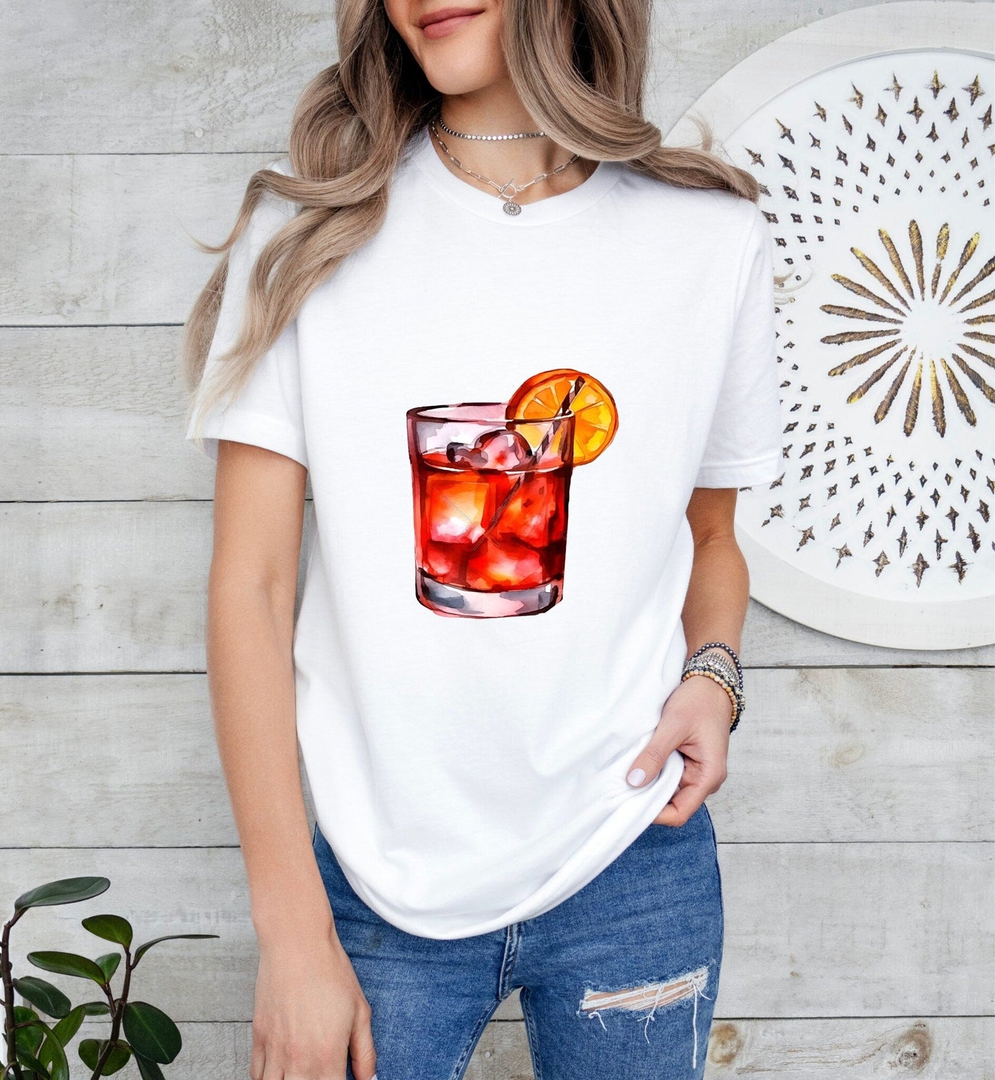 Negroni Groom or Bride Cocktail Bar Shirt - Minimalist Aesthetic T-Shirt for Bachelor or Hen Party - Fun and Chic Design - Raiden Gate Design