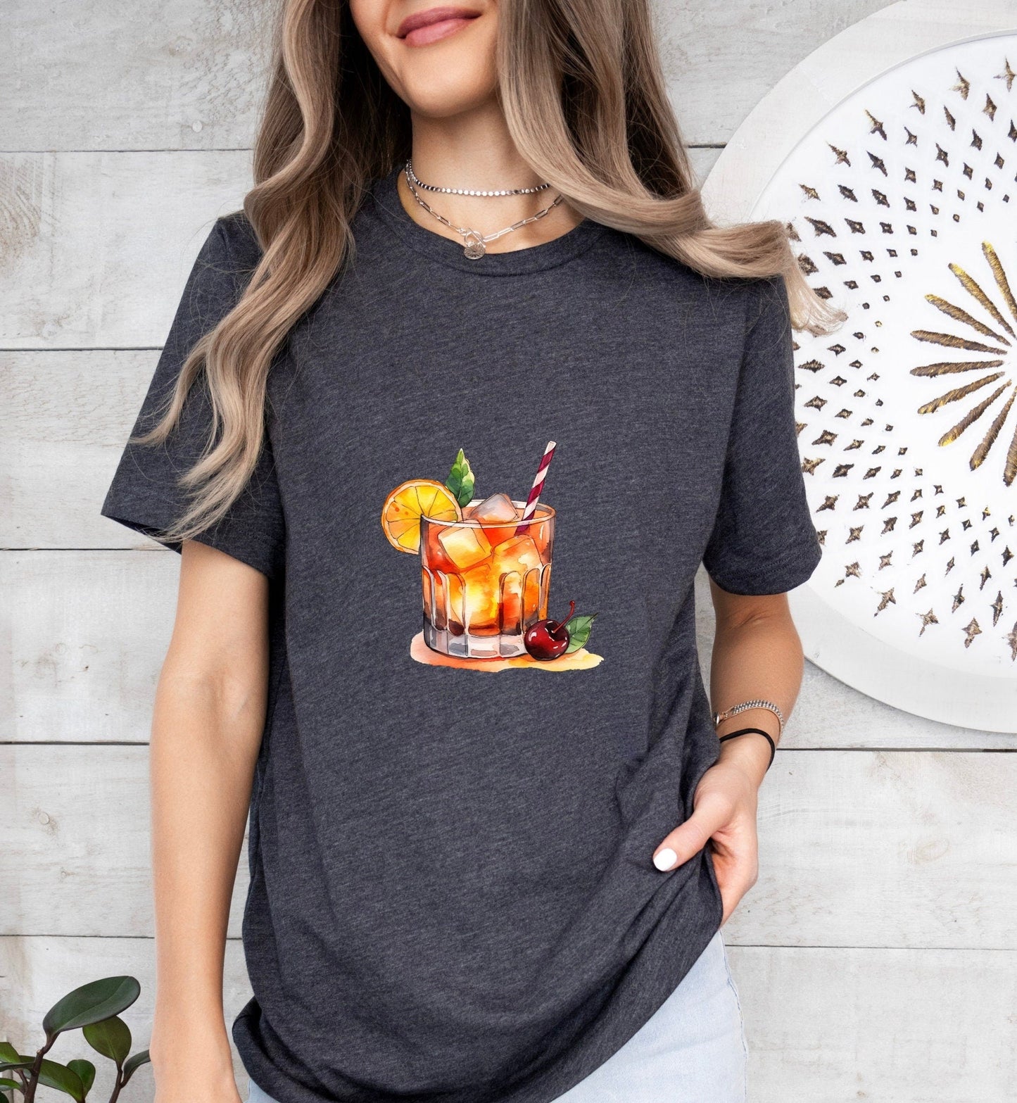 Old Fashioned Cocktail Groom or Bride Cocktail Bar Shirt - Minimalist Aesthetic T-Shirt for Bachelor or Hen Party - Fun and Chic Design - Raiden Gate Design