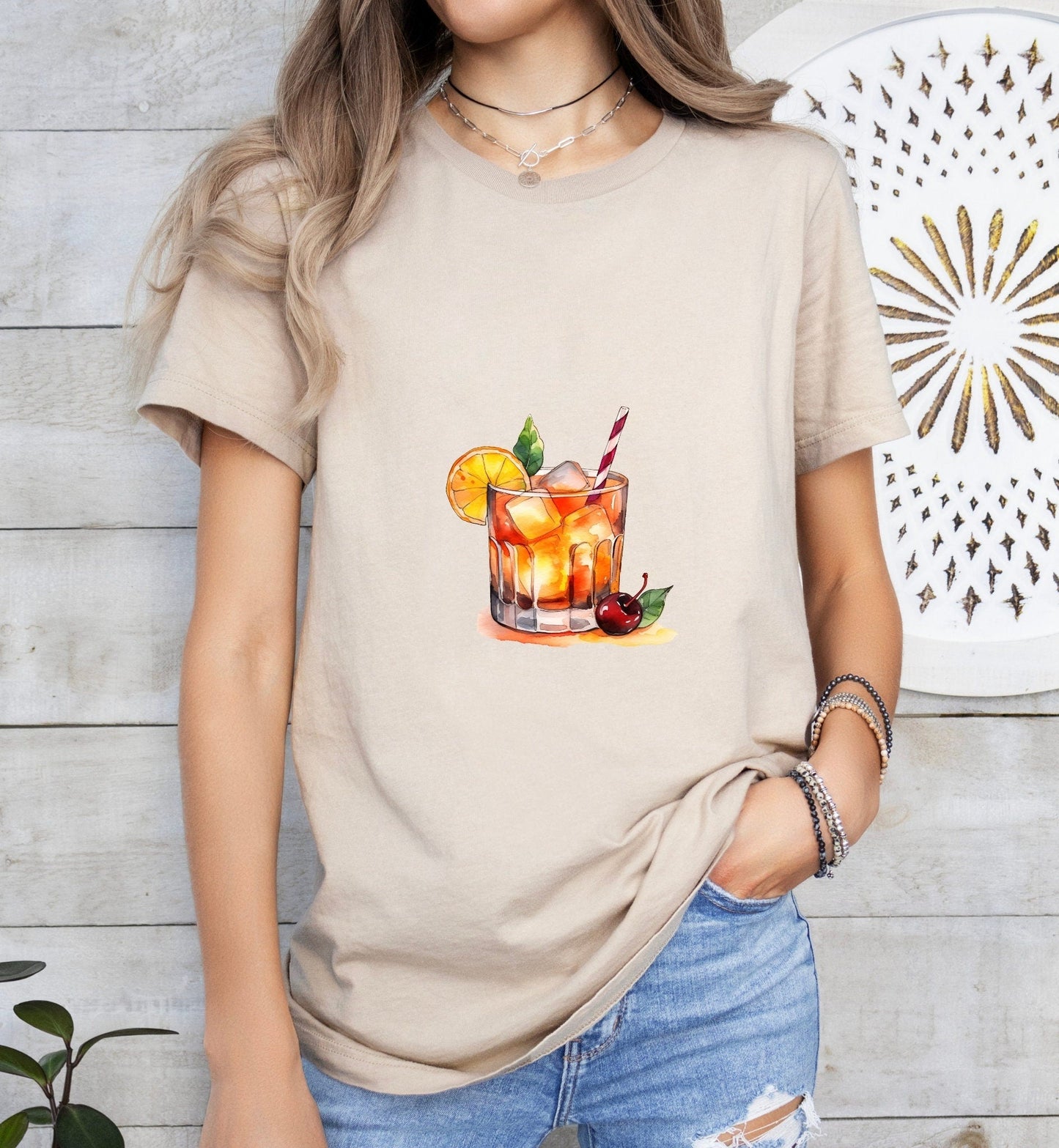 Old Fashioned Cocktail Groom or Bride Cocktail Bar Shirt - Minimalist Aesthetic T-Shirt for Bachelor or Hen Party - Fun and Chic Design - Raiden Gate Design