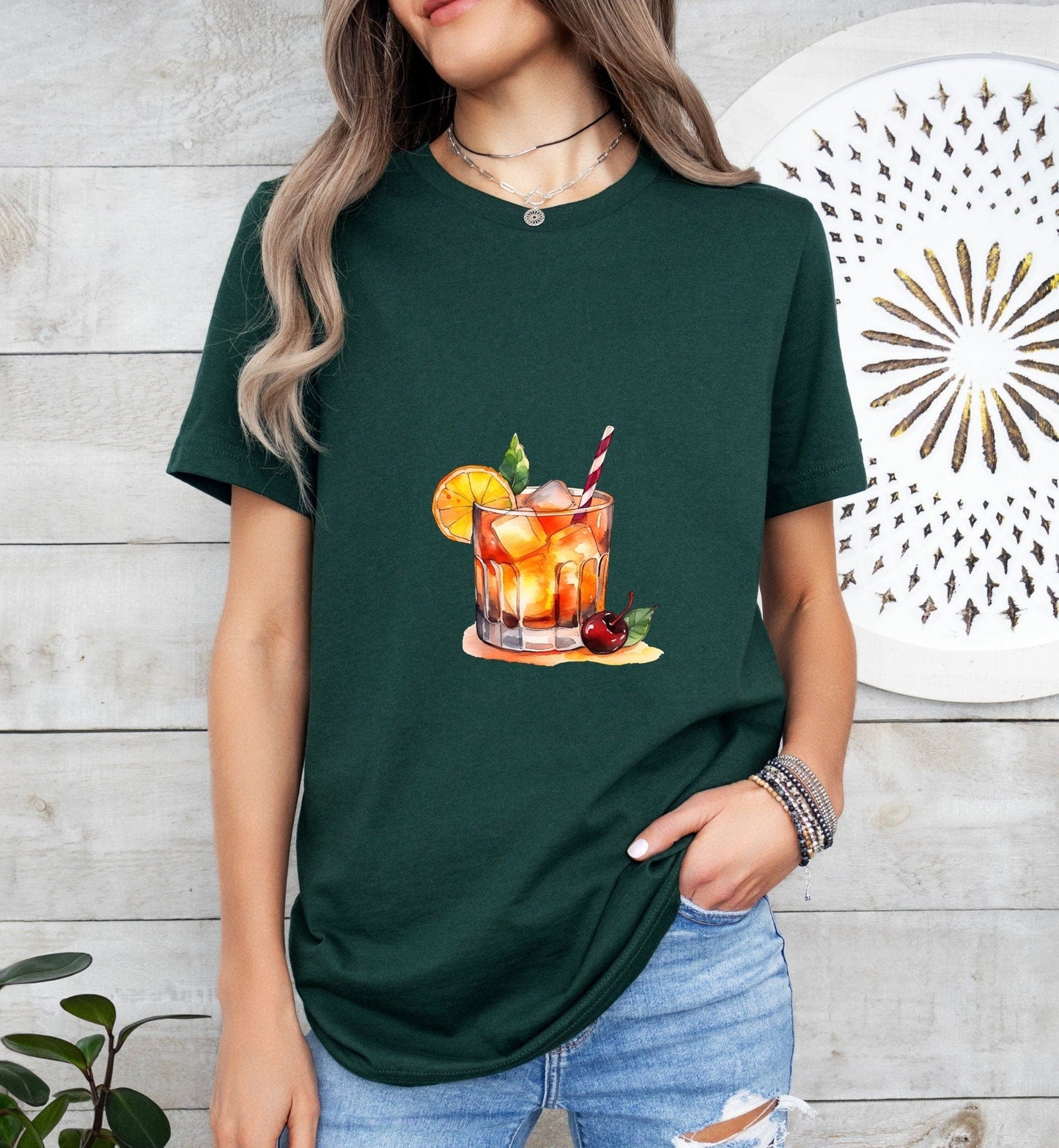 Old Fashioned Cocktail Groom or Bride Cocktail Bar Shirt - Minimalist Aesthetic T-Shirt for Bachelor or Hen Party - Fun and Chic Design - Raiden Gate Design