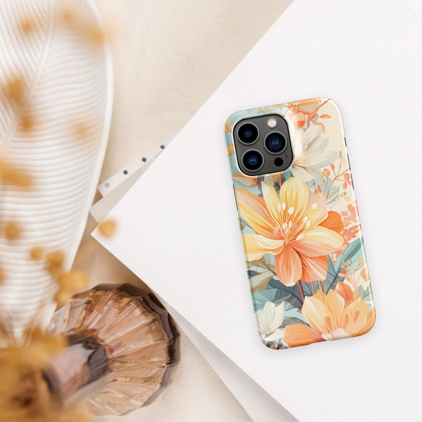 Orange Plant Phone Case | Botanical Phone Case | Aesthetic Phone Case | Floral Phone Case | Tough Case - Raiden Gate Design