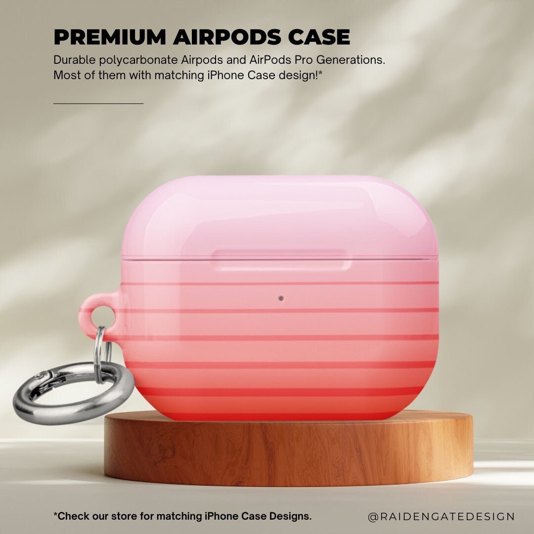 Pastel Orange to Pink Gradient Custom AirPods Pro Case | Tough AirPods Case - Raiden Gate Design