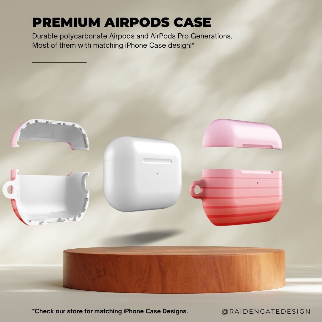 Pastel Orange to Pink Gradient Custom AirPods Pro Case | Tough AirPods Case - Raiden Gate Design