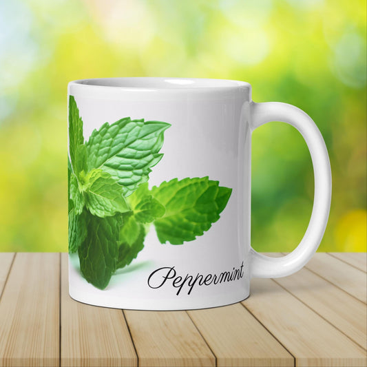 Peppermint Herbal Tea Mug | Teacup | Ceramic Tea Mug | Gifts for Her | Birthday Gift - Raiden Gate Design