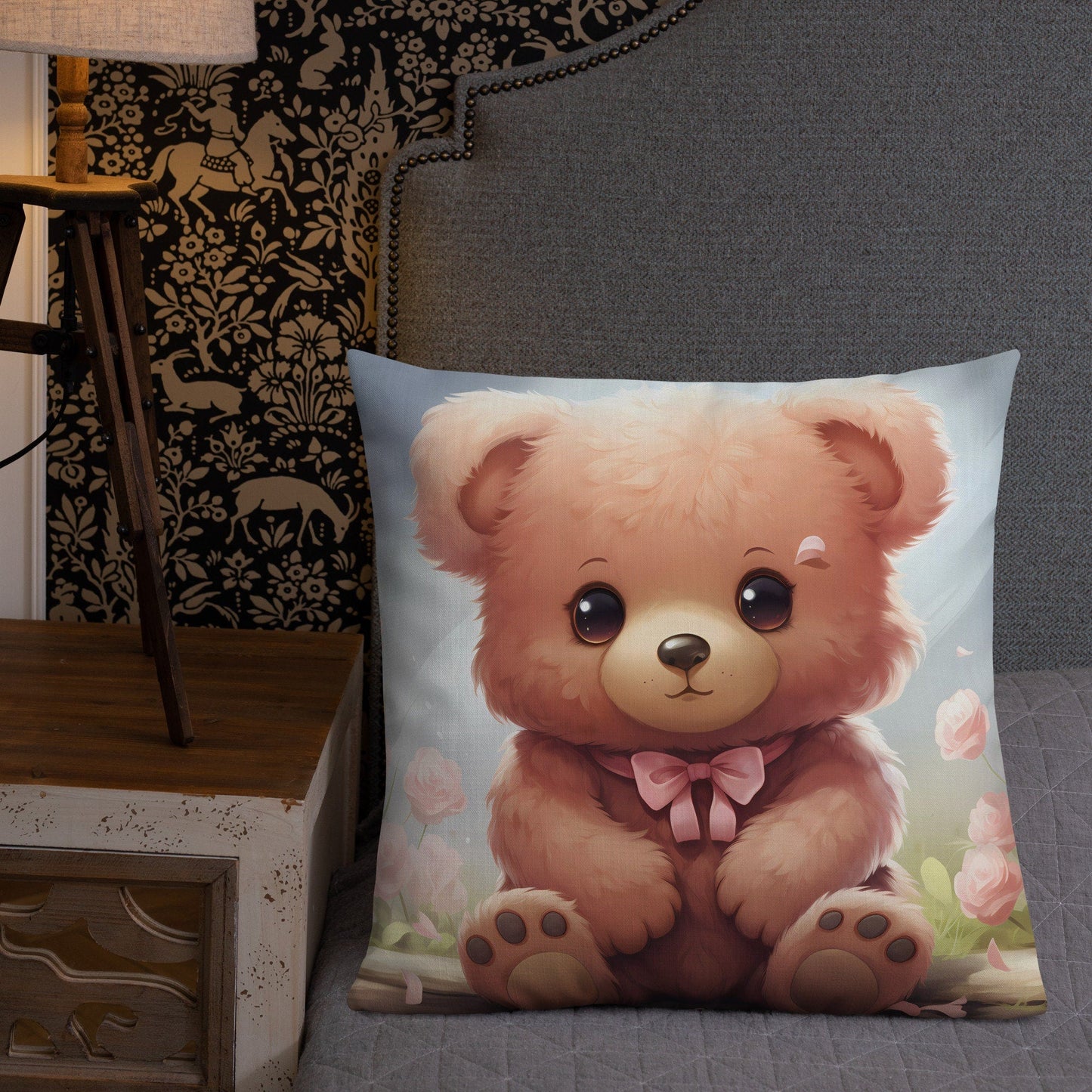 Pink Tie Cub | Anime Pillow | Kawaii Pillow | Decorative Pillow | Throw Pillow - Raiden Gate Design