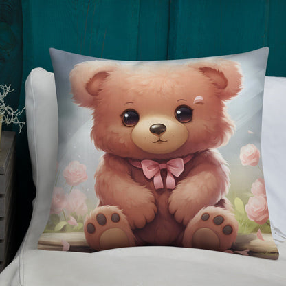 Pink Tie Cub | Anime Pillow | Kawaii Pillow | Decorative Pillow | Throw Pillow - Raiden Gate Design