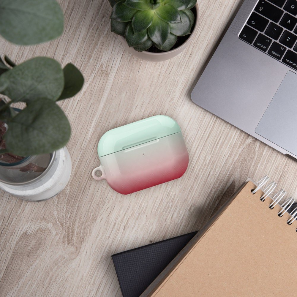 Pink to Green Gradient Custom AirPods Pro Case | Tough AirPods Case - Raiden Gate Design