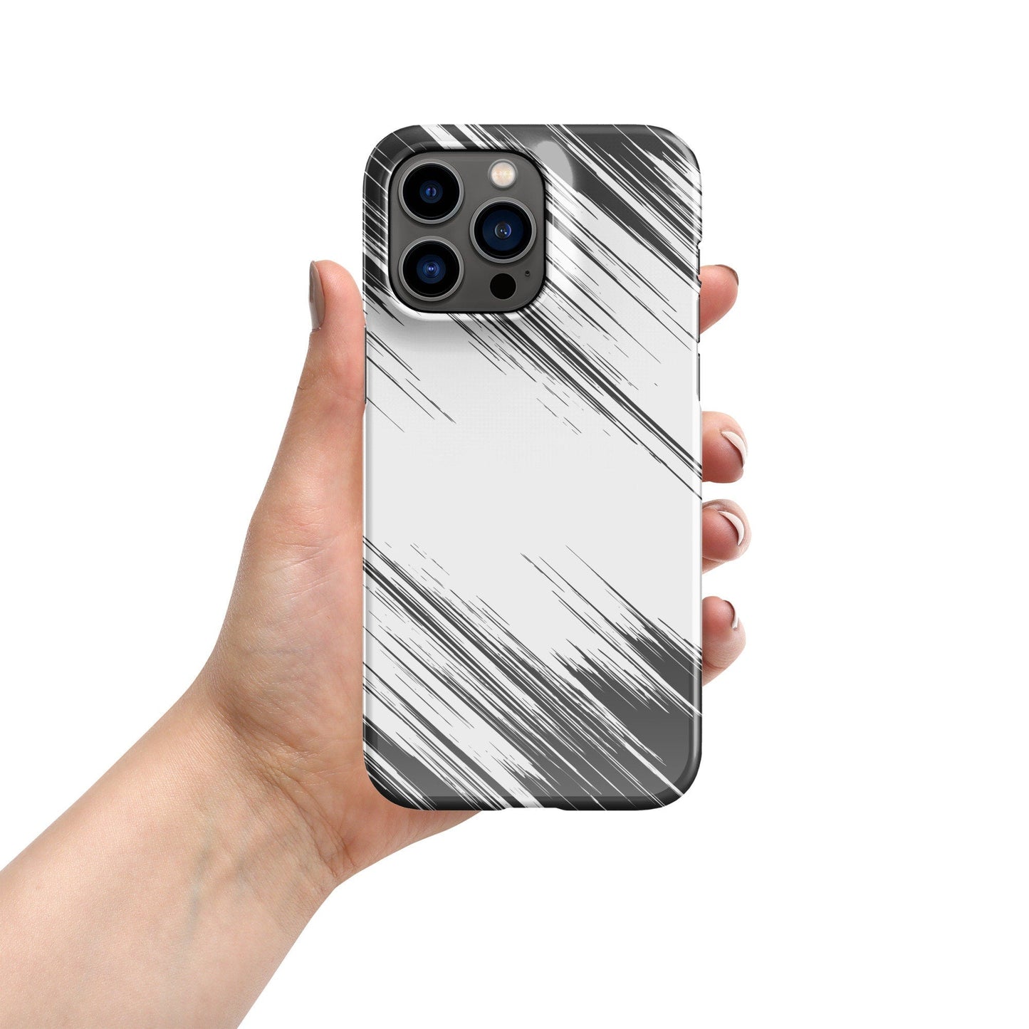 Premium Black Diagonal White Brush Stroke Design | Aesthetic Phone Case | iPhone 15 Pro Max | Phone Case | Tough Case - Raiden Gate Design