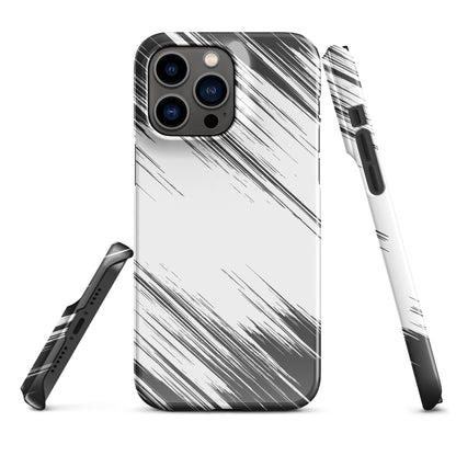 Premium Black Diagonal White Brush Stroke Design | Aesthetic Phone Case | iPhone 15 Pro Max | Phone Case | Tough Case - Raiden Gate Design