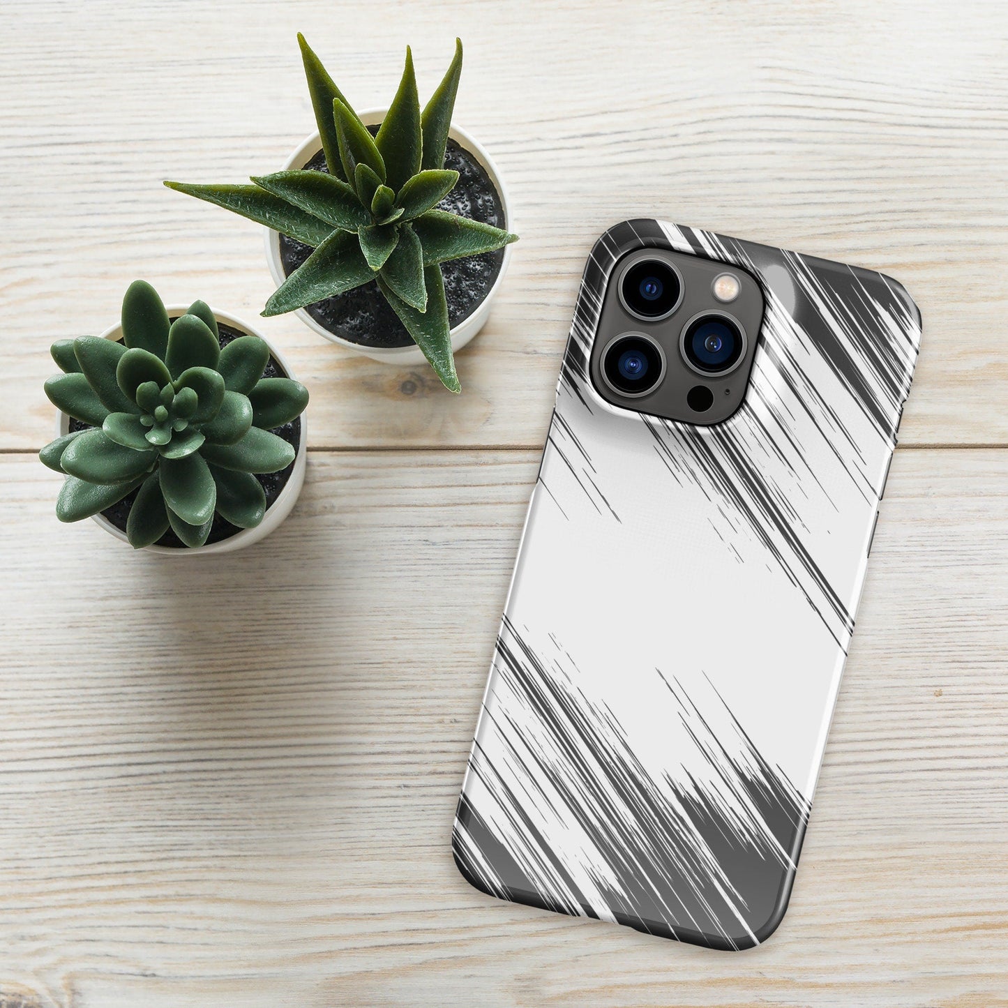 Premium Black Diagonal White Brush Stroke Design | Aesthetic Phone Case | iPhone 15 Pro Max | Phone Case | Tough Case - Raiden Gate Design