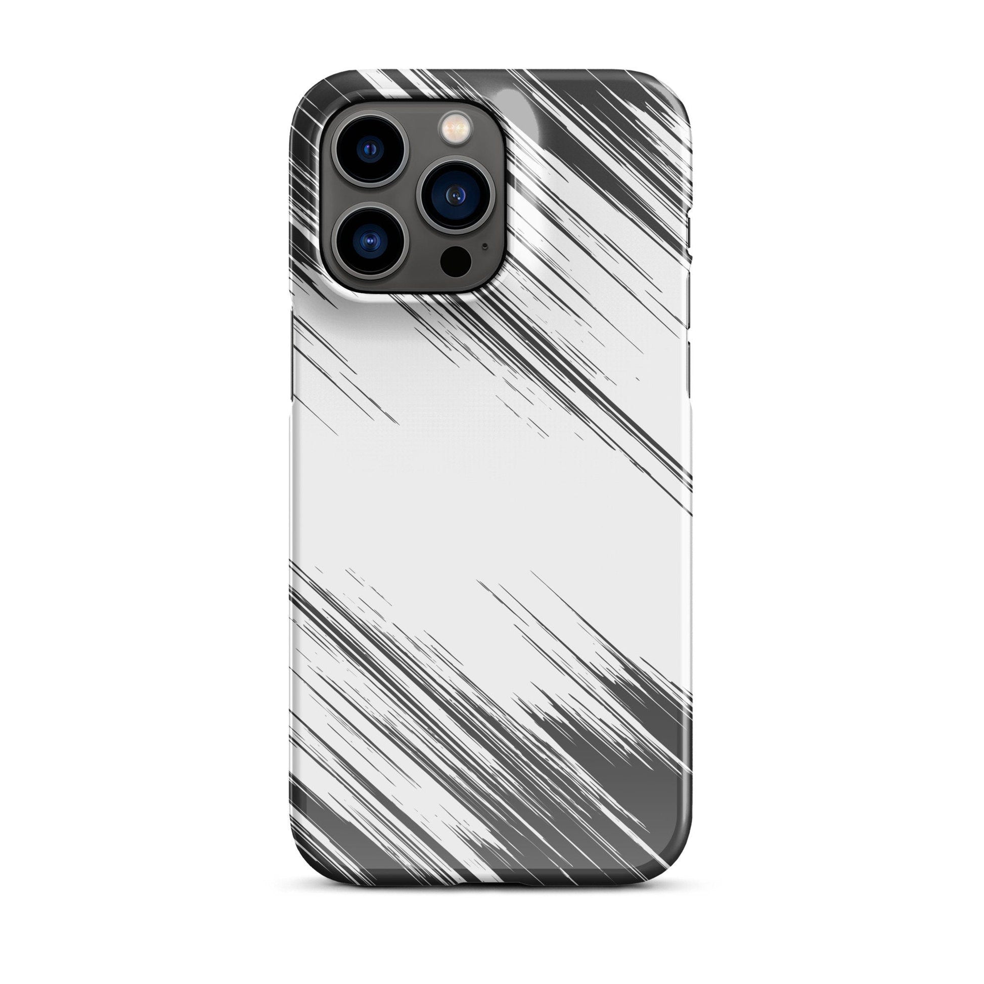 Premium Black Diagonal White Brush Stroke Design | Aesthetic Phone Case | iPhone 15 Pro Max | Phone Case | Tough Case - Raiden Gate Design