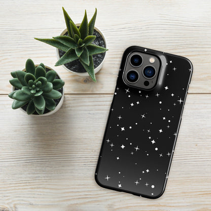 Premium Black Starry Night Design | Aesthetic Phone Case | iPhone 15 Pro Max | Phone Case | Tough Case - Raiden Gate Design