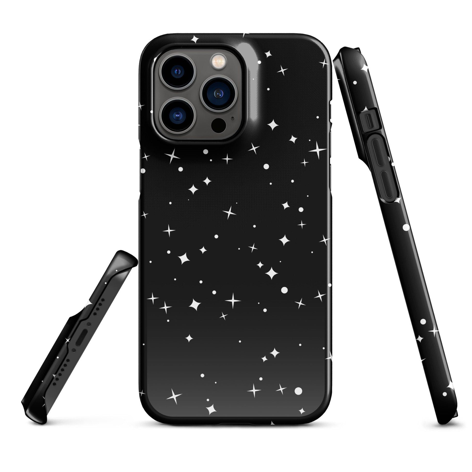 Premium Black Starry Night Design | Aesthetic Phone Case | iPhone 15 Pro Max | Phone Case | Tough Case - Raiden Gate Design