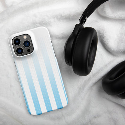 Premium Blue Gradient Stripes Design | Aesthetic Phone Case | iPhone 15 Pro Max | Phone Case | Tough Case - Raiden Gate Design