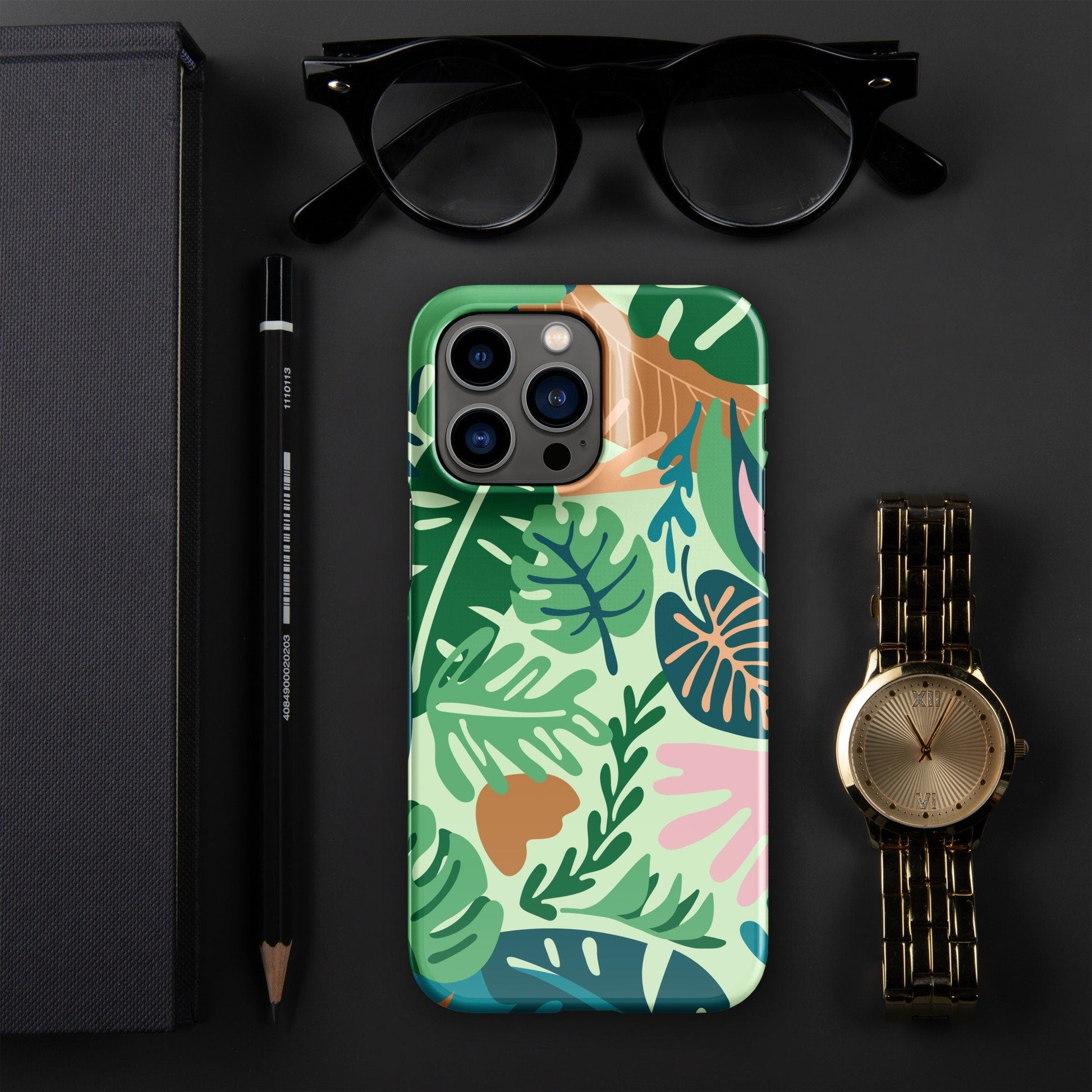 Premium Dense Jungle Leaves Pattern | Aesthetic Phone Case | iPhone 15 Pro Max | Phone Case | Tough Case - Raiden Gate Design