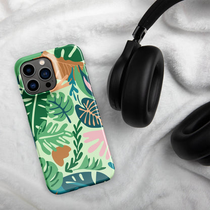 Premium Dense Jungle Leaves Pattern | Aesthetic Phone Case | iPhone 15 Pro Max | Phone Case | Tough Case - Raiden Gate Design