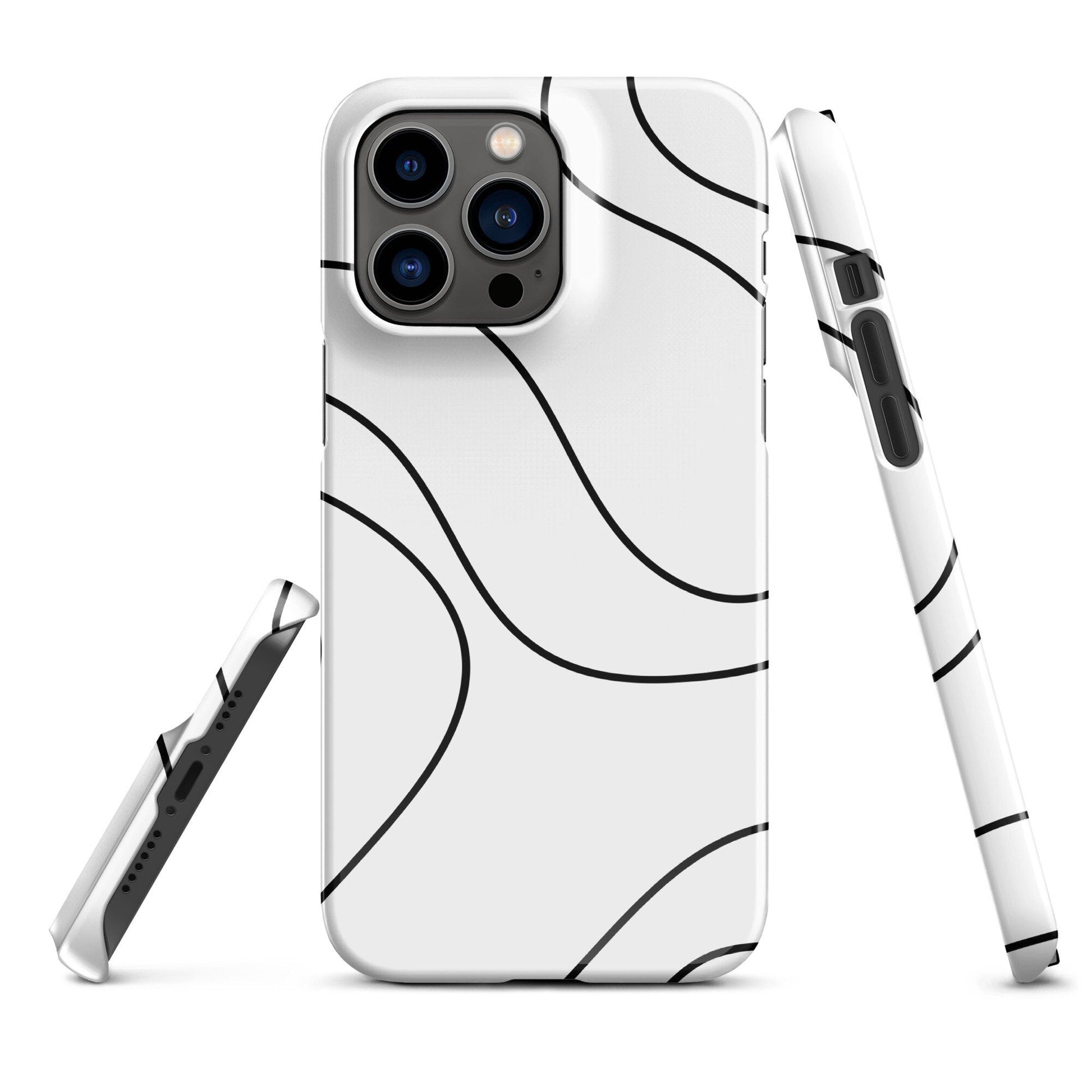 Premium Elegant Curvy Lines | Aesthetic Phone Case | iPhone 15 Pro Max | Phone Case | Tough Case - Raiden Gate Design