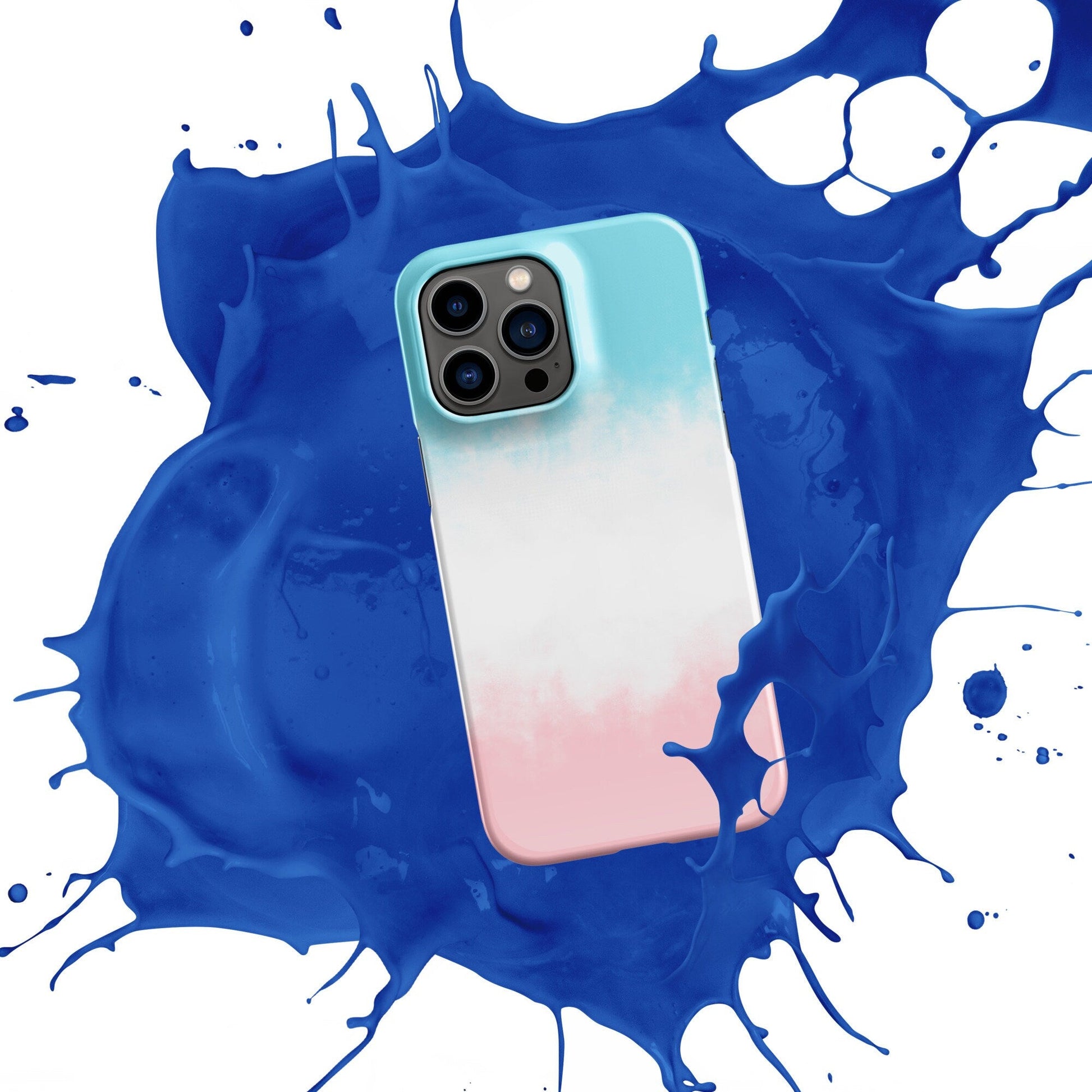 Premium Pink - White - Blue Design | Aesthetic Phone Case | iPhone 15 Pro Max | Phone Case | Tough Case - Raiden Gate Design