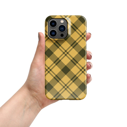 Premium Scottish Yellow Square Kilt Pattern | Aesthetic Phone Case | iPhone 15 Pro Max | Phone Case | Tough Case - Raiden Gate Design