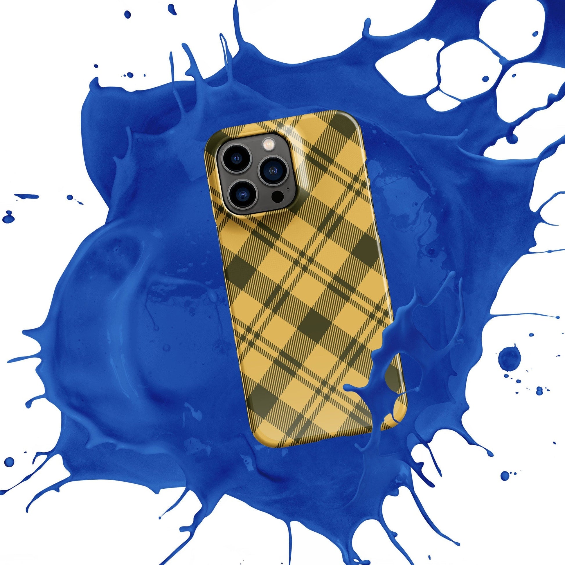 Premium Scottish Yellow Square Kilt Pattern | Aesthetic Phone Case | iPhone 15 Pro Max | Phone Case | Tough Case - Raiden Gate Design