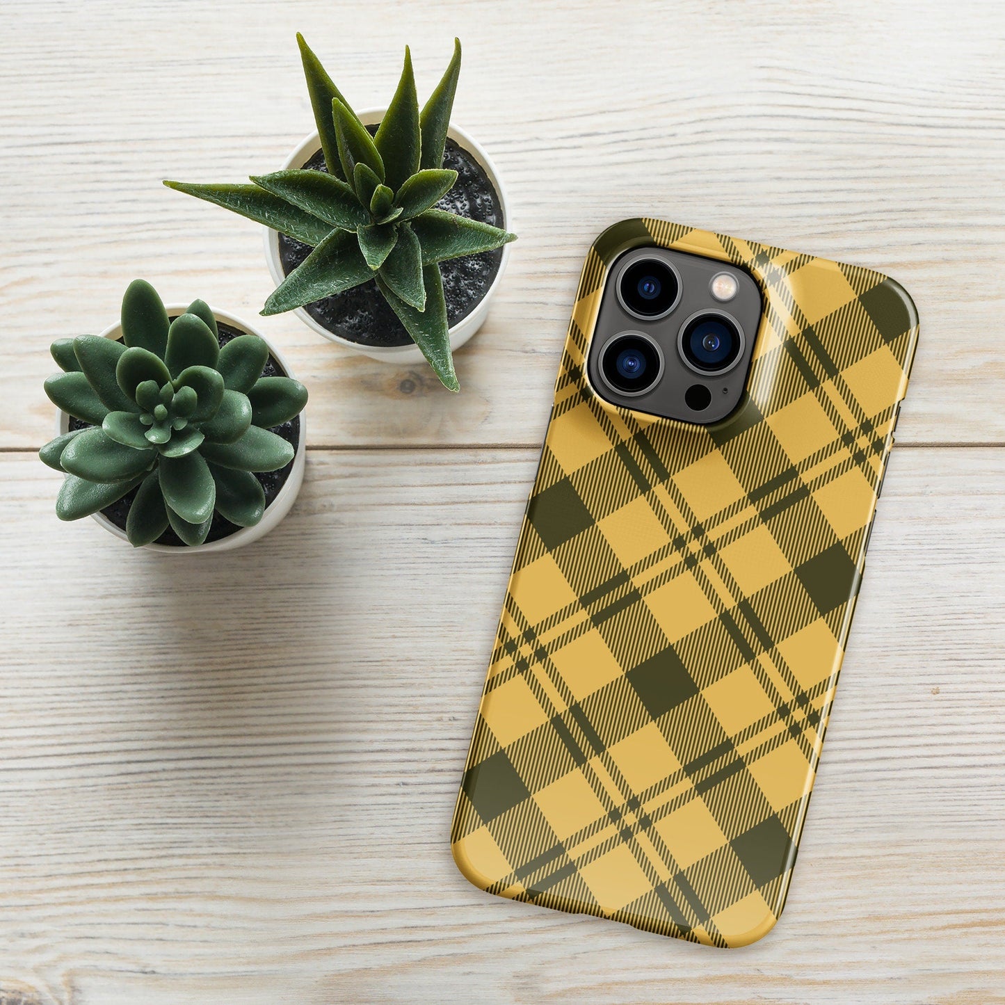 Premium Scottish Yellow Square Kilt Pattern | Aesthetic Phone Case | iPhone 15 Pro Max | Phone Case | Tough Case - Raiden Gate Design