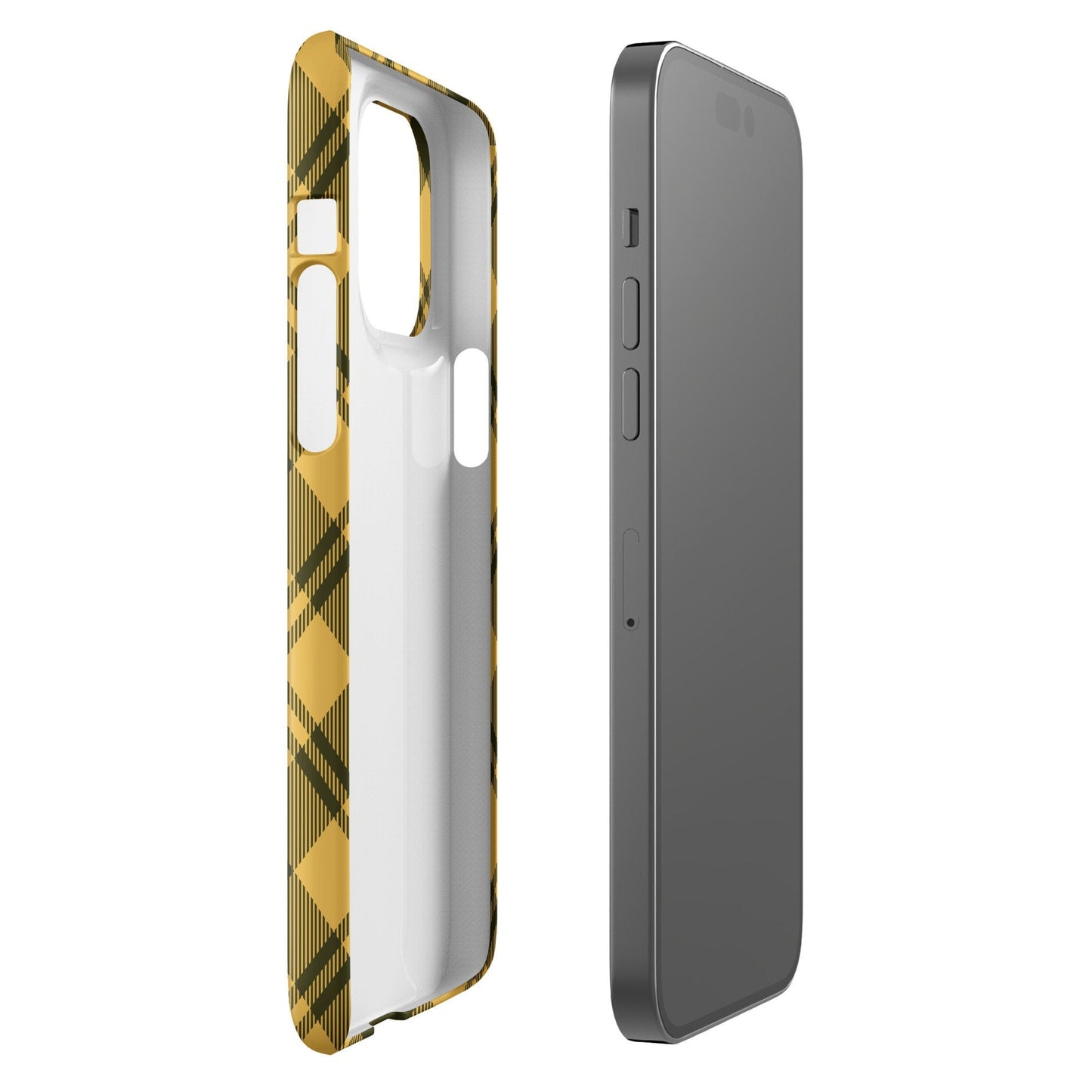 Premium Scottish Yellow Square Kilt Pattern | Aesthetic Phone Case | iPhone 15 Pro Max | Phone Case | Tough Case - Raiden Gate Design