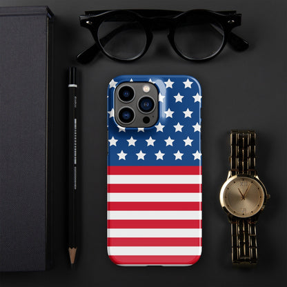 Premium USA Flag | Aesthetic Phone Case | iPhone 15 Pro Max | Phone Case | Tough Case - Raiden Gate Design