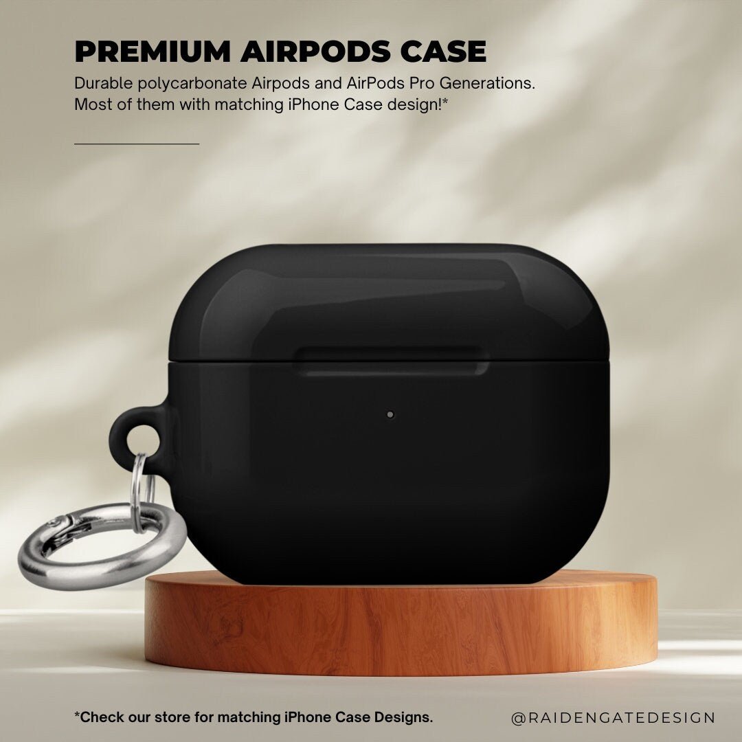 Pure Black Custom AirPods Pro Case | Tough AirPods Case - Raiden Gate Design