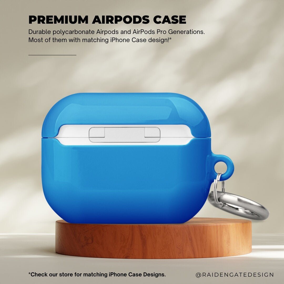 Pure Blue Custom AirPods Pro Case | Tough AirPods Case - Raiden Gate Design