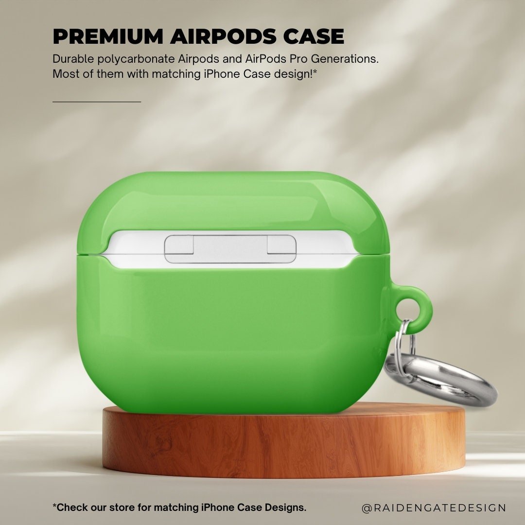 Pure Green Custom AirPods Pro Case | Tough AirPods Case - Raiden Gate Design