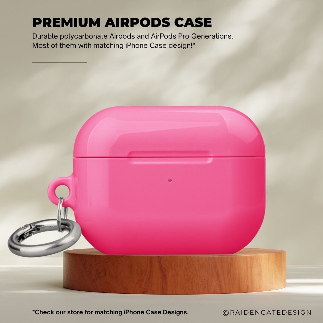 Pure Pink Custom AirPods Pro Case | Tough AirPods Case - Raiden Gate Design