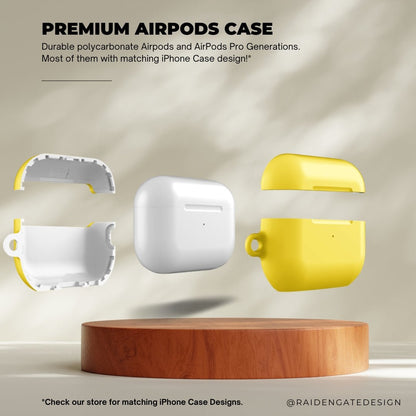 Pure Yellow Custom AirPods Pro Case | Tough AirPods Case - Raiden Gate Design