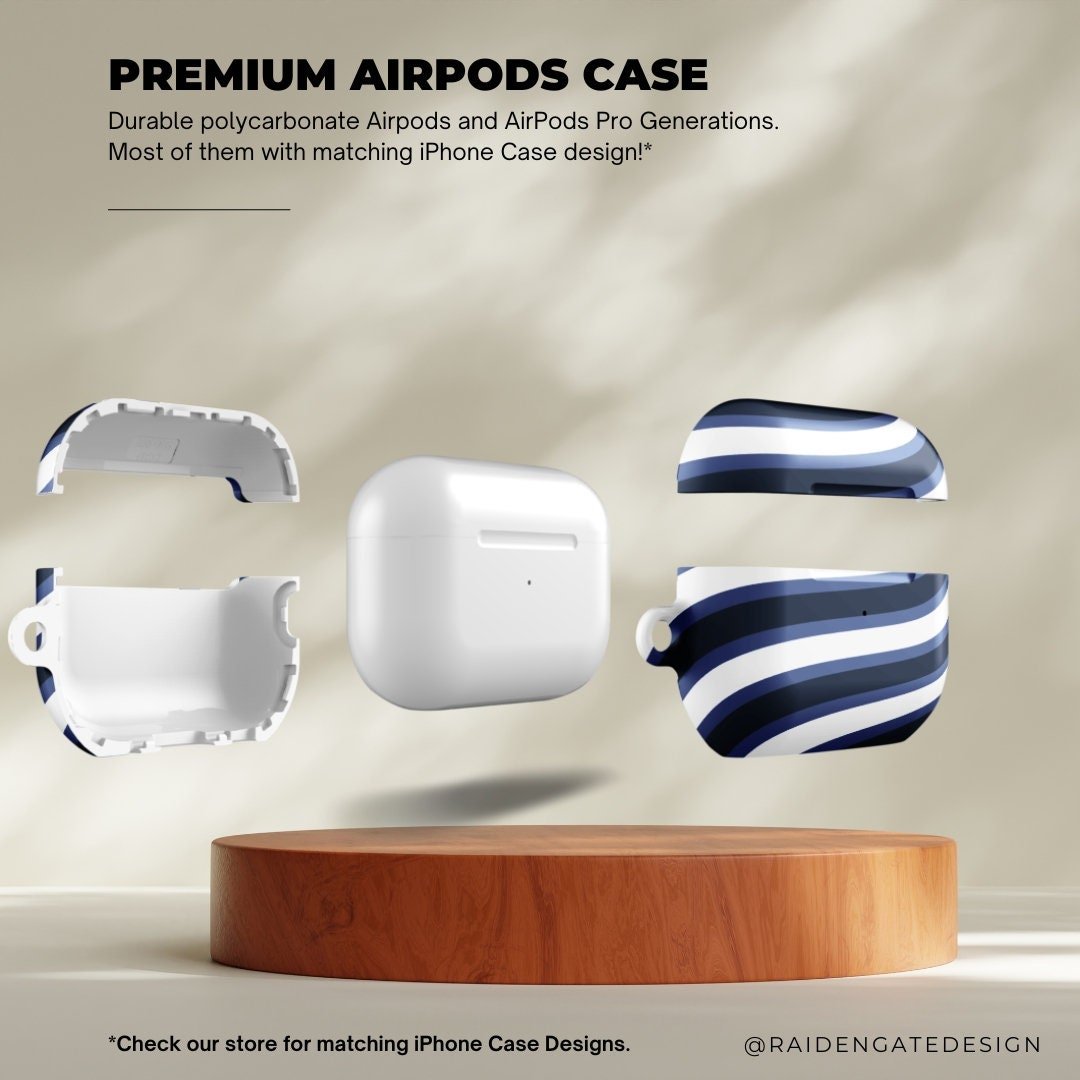 Purple White Waves Custom AirPods Pro Case | Tough AirPods Case - Raiden Gate Design