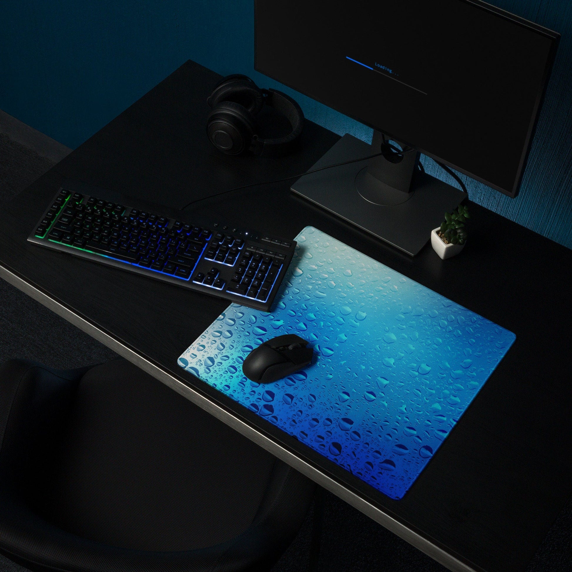 Rain Drops Gaming Mousepad | Desk Mat | Gamer Gift | Desk Accessories | Large Mouse Pad - Raiden Gate Design