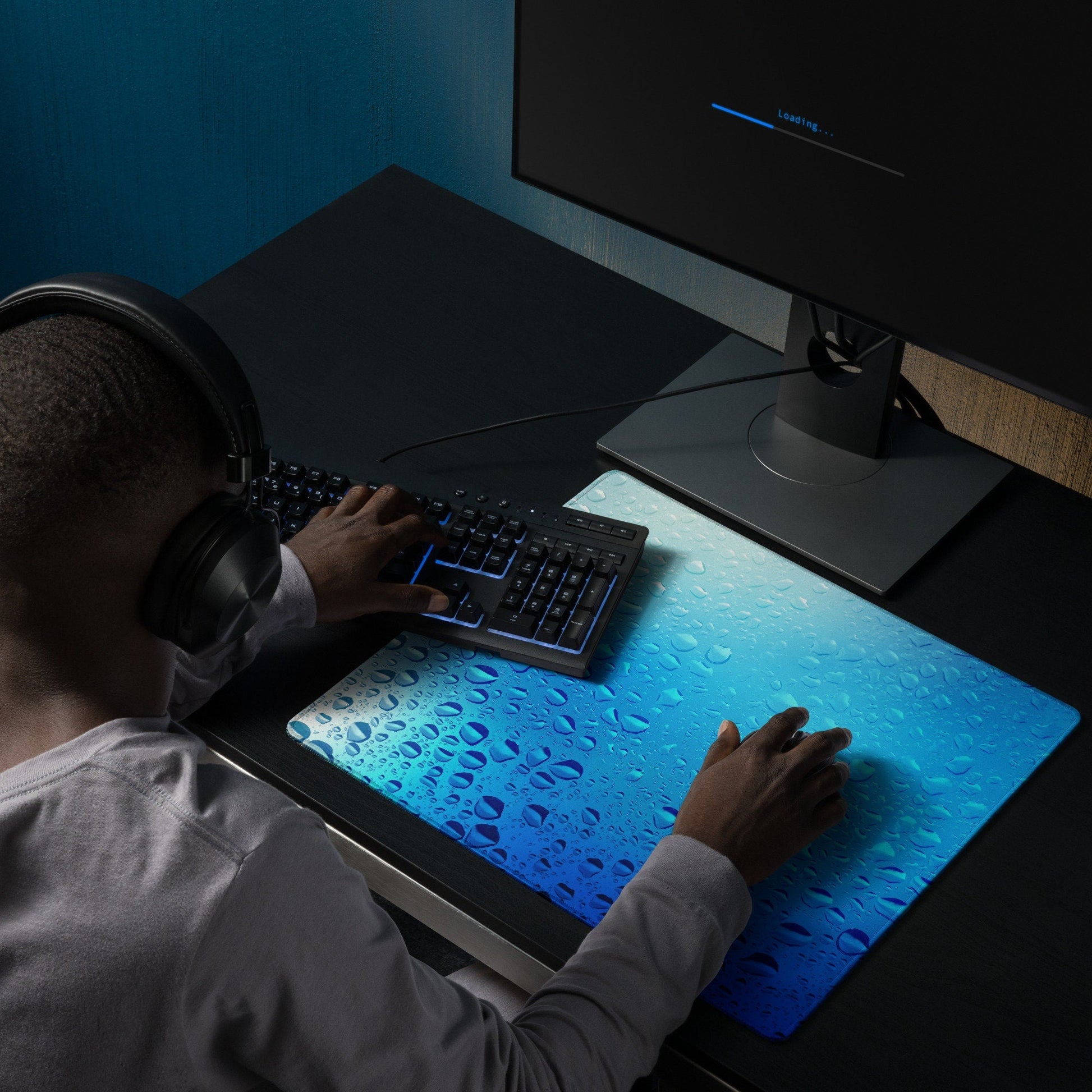 Rain Drops Gaming Mousepad | Desk Mat | Gamer Gift | Desk Accessories | Large Mouse Pad - Raiden Gate Design